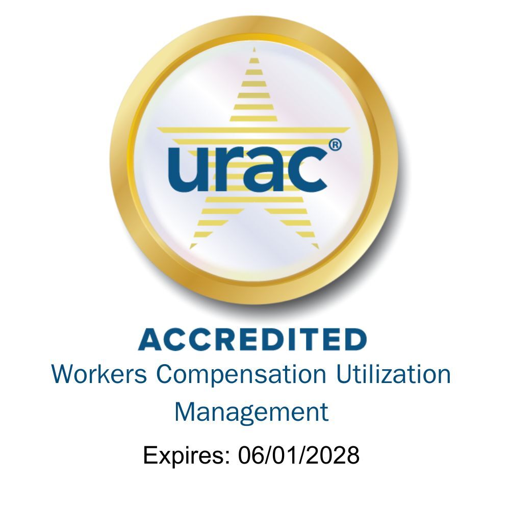URAC Accredited — Workers' Compensation Utilization Management, expires 06/01/2028